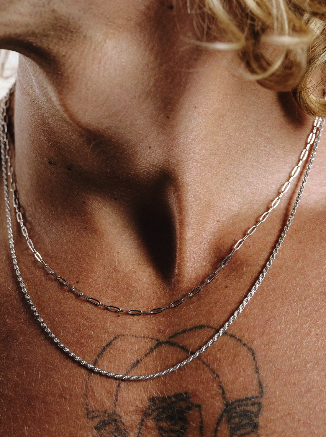 Billie Jo. - Slim Link Necklace - Silver