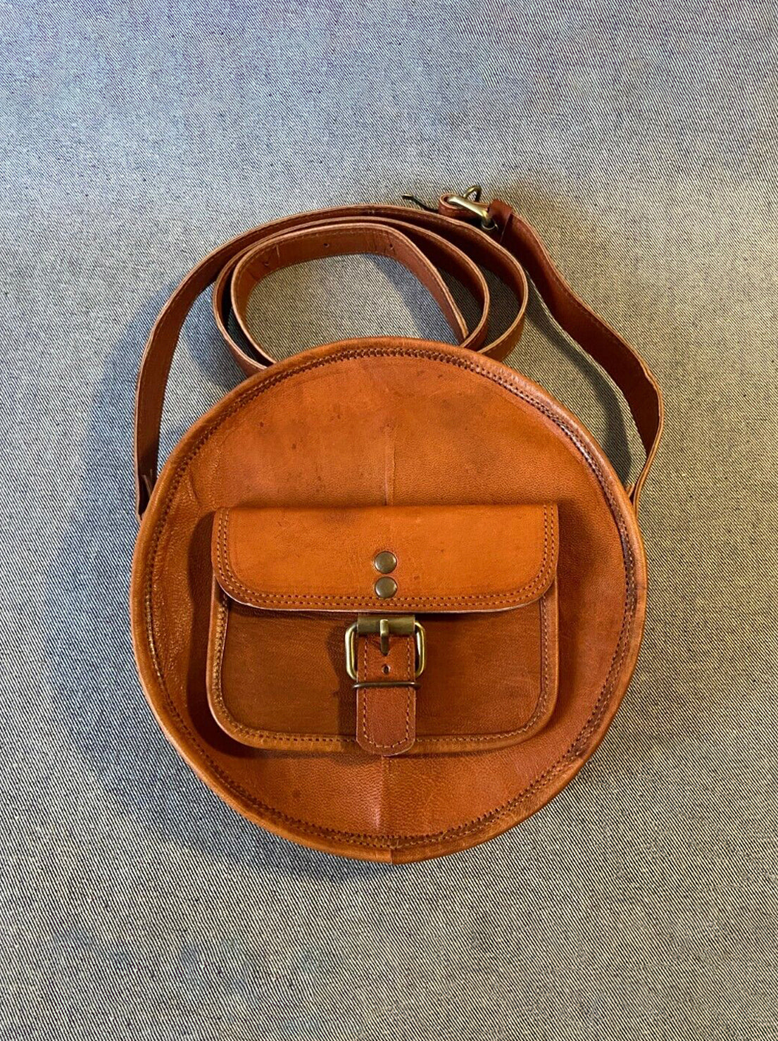 Billy Goat Designs - Leather Circle Shoulder Bag w/ Zip - Medium 11" (R11PZ)