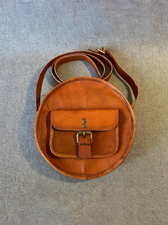 Billy Goat Designs - Leather Circle Shoulder Bag w/ Zip - Small 9" (R9PZ)
