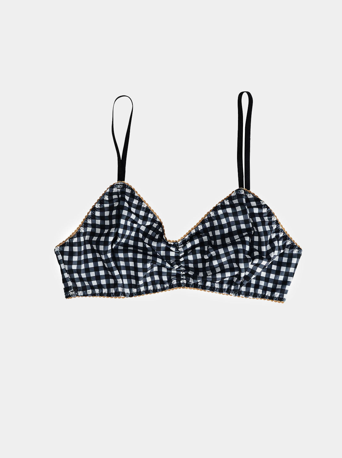 Bimby + Roy - Bralette - Black Straps PAU (Black Gingham)