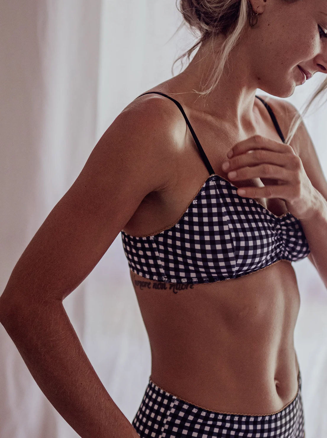 Bimby + Roy - Bralette - Black Straps PAU (Black Gingham)