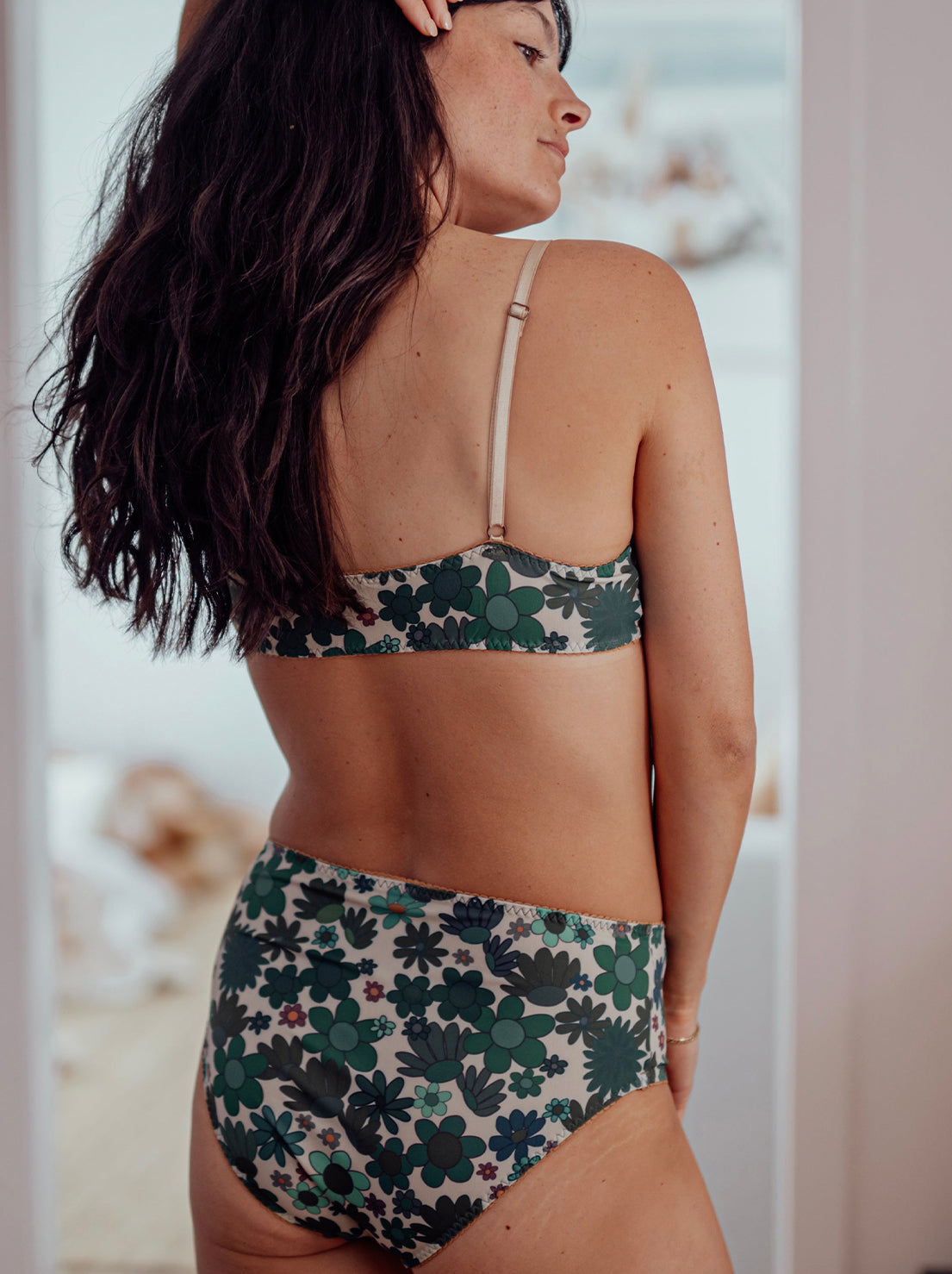 Load image into Gallery viewer, Bimby + Roy - Bralette - NANUMA (Green Florals)

