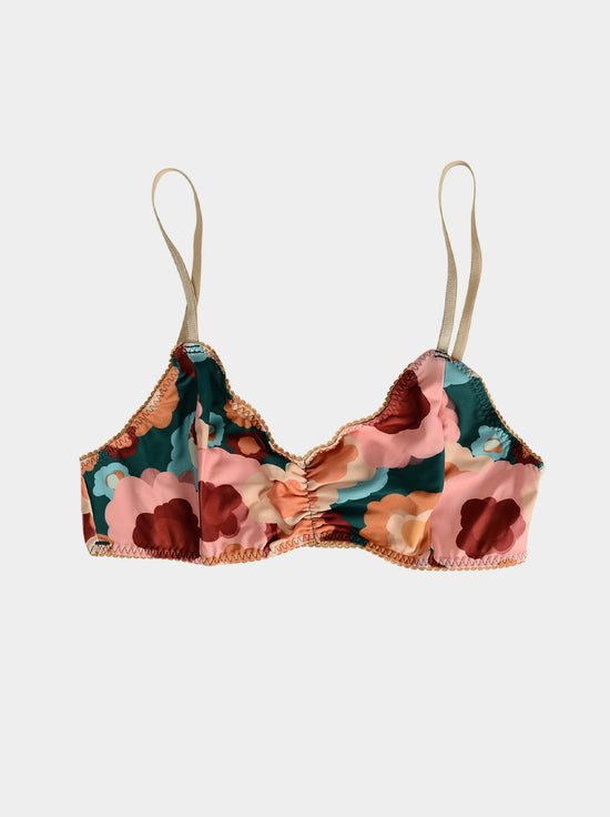 Bimby + Roy - Bralette - RUSI (Floral Peach / Green)