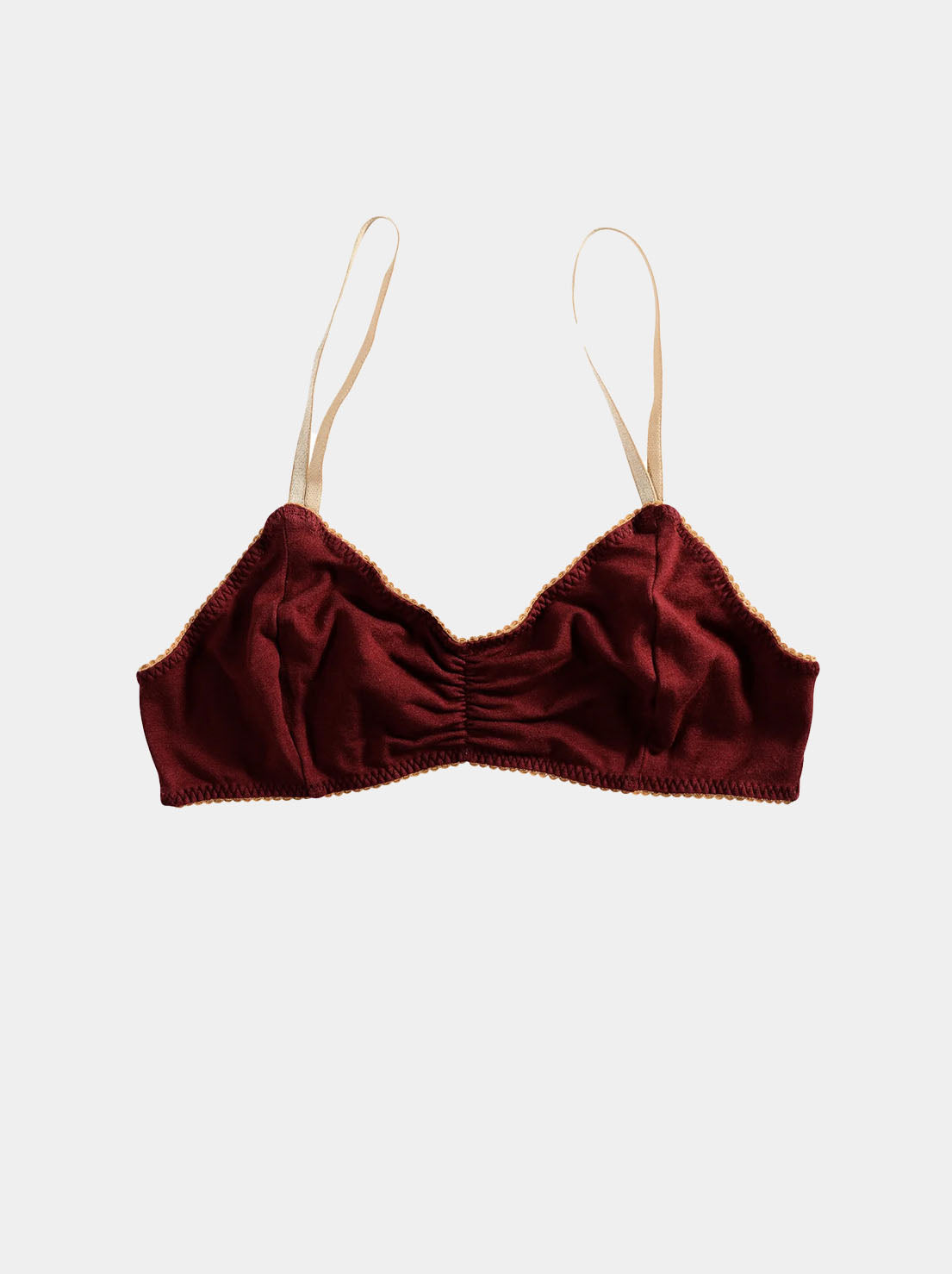 Bimby + Roy - Cotton Bralette - MULBERRY RED