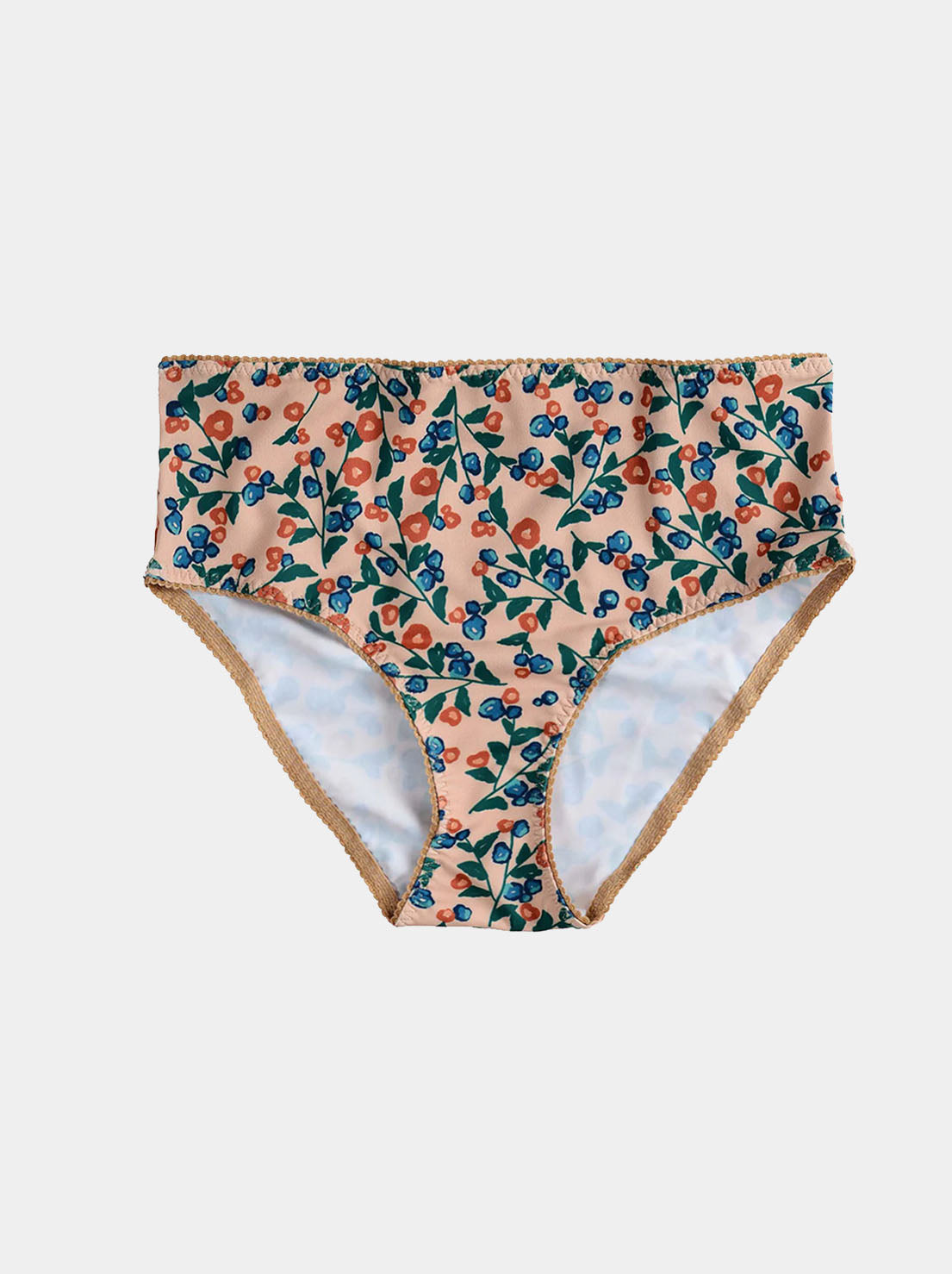 Bimby + Roy - High Waisted Bottoms - KOILA (Beige / Blue / Tan Floral)