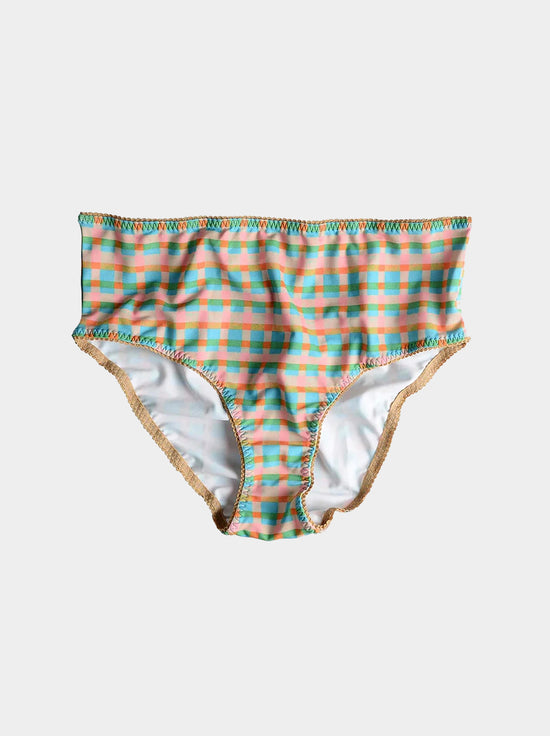 Bimby + Roy - High Waisted Bottoms - POLLY (Pink/Blue Gingham)