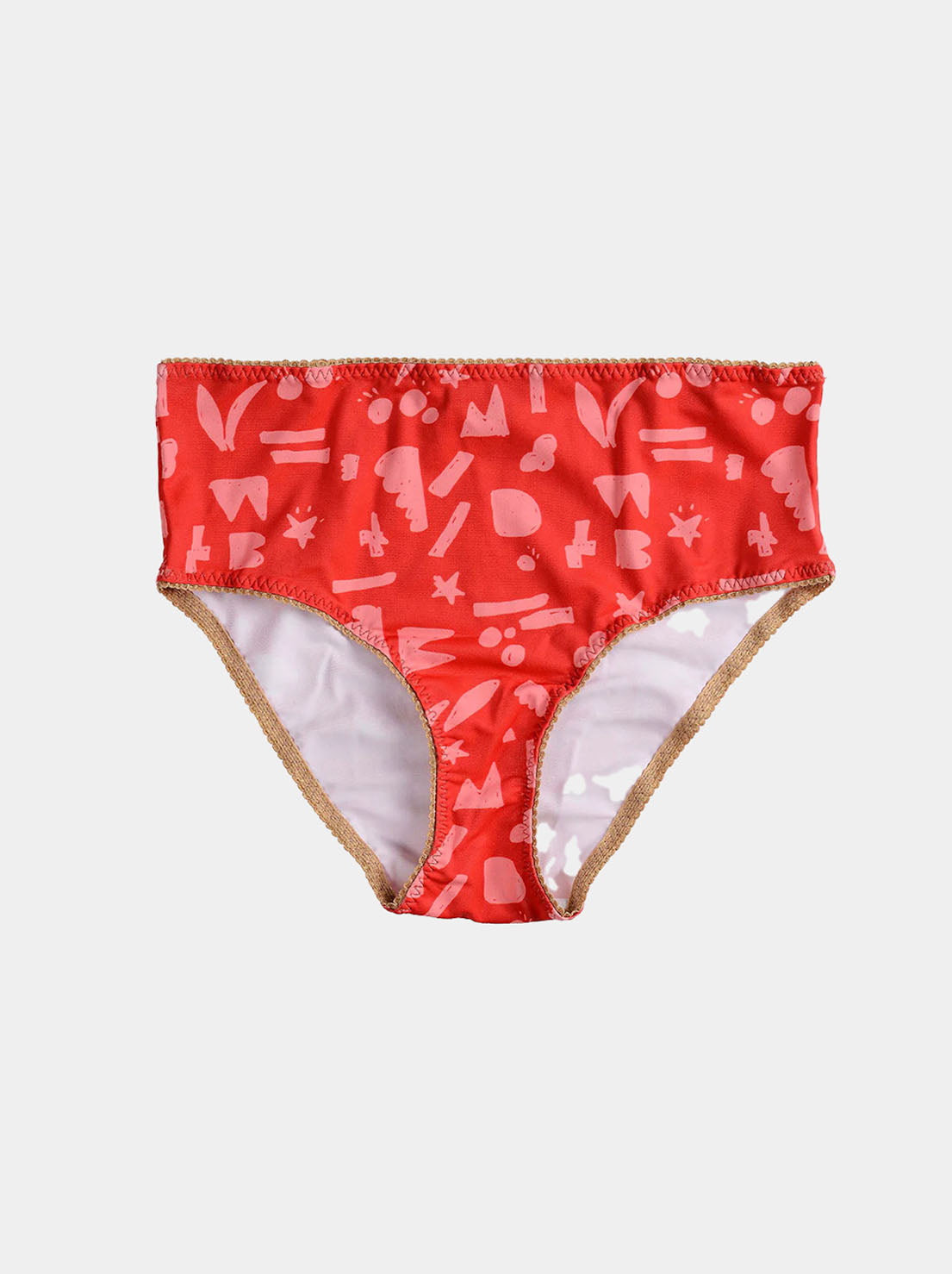 Bimby + Roy - High Waisted Bottoms - REWA (Red / Pink)