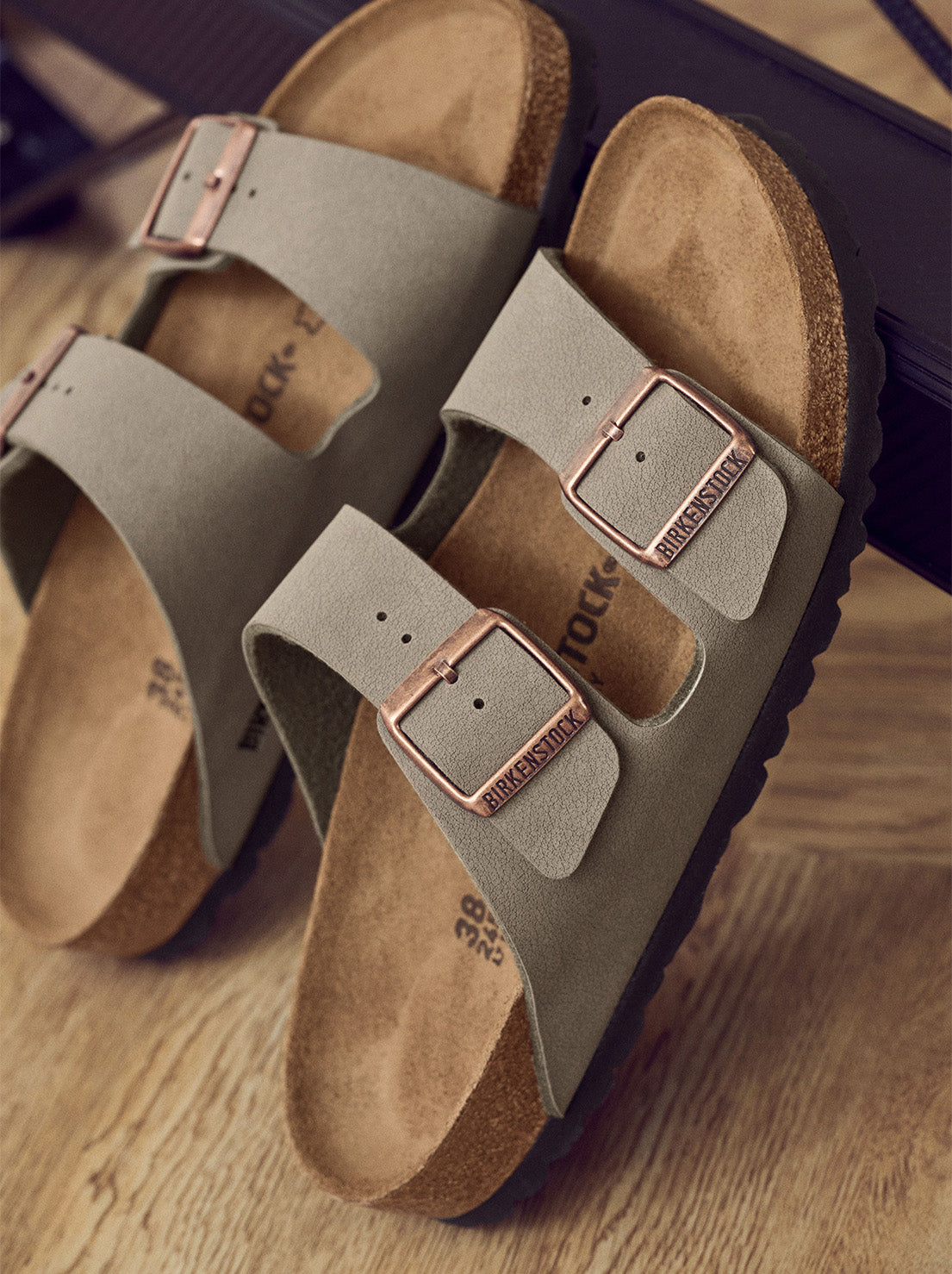 Birkenstock - Arizona - BirkiBuc - Stone - Narrow
