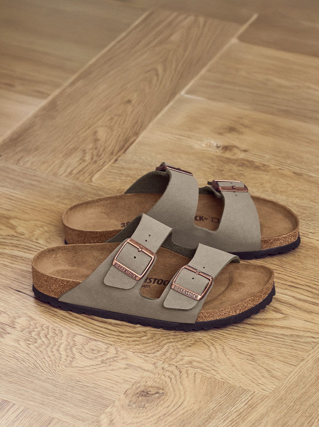 Birkenstock - Arizona - BirkiBuc - Stone - Narrow