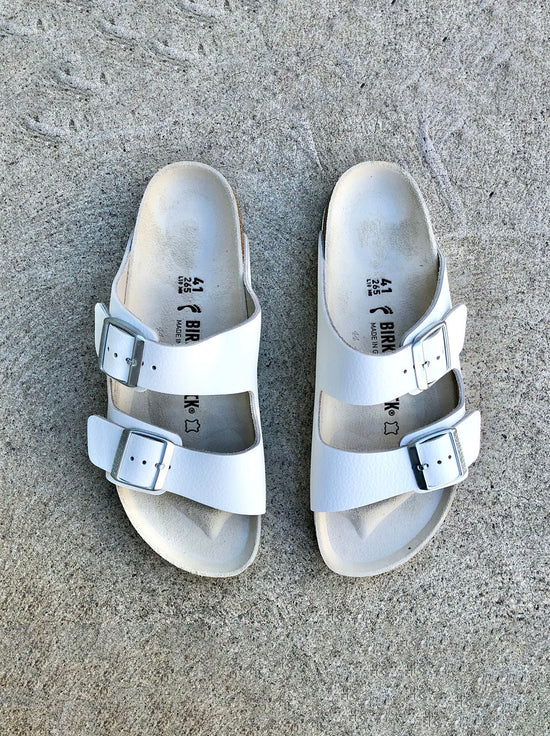 Birkenstock - Arizona - Natural Leather - White - Narrow