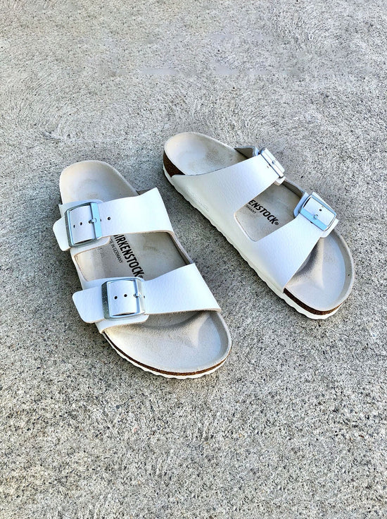 Birkenstock - Arizona - Natural Leather - White - Narrow