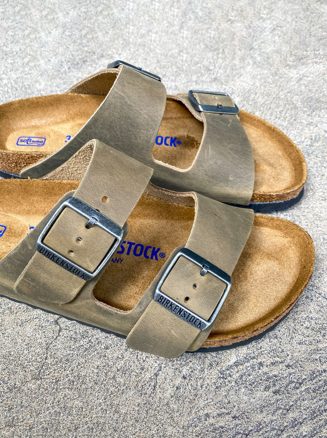 Birkenstock - Arizona - SFB Oiled Leather - Faded Khaki - Narrow