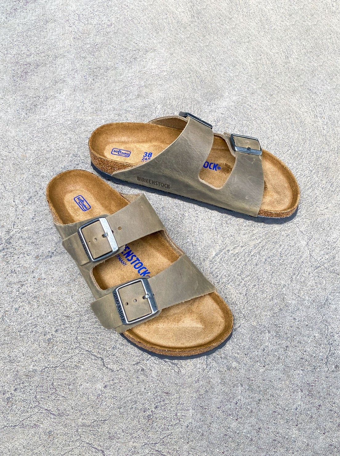 Birkenstock - Arizona - SFB Oiled Leather - Faded Khaki - Narrow