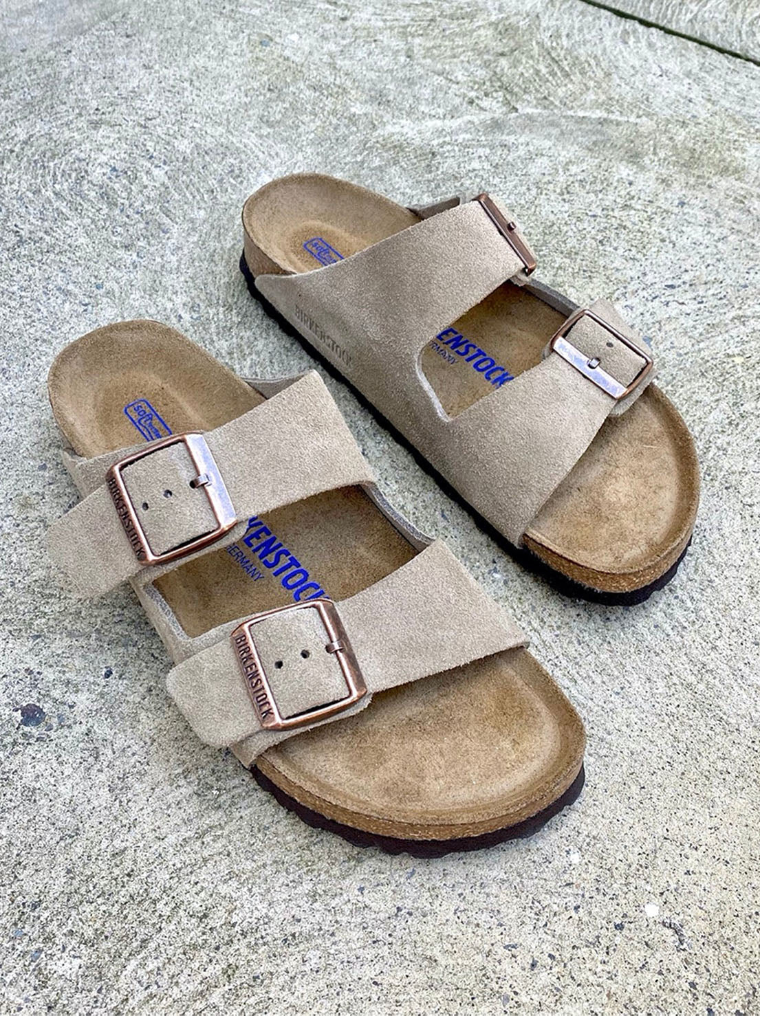 Birkenstock arizona taupe suede narrow online