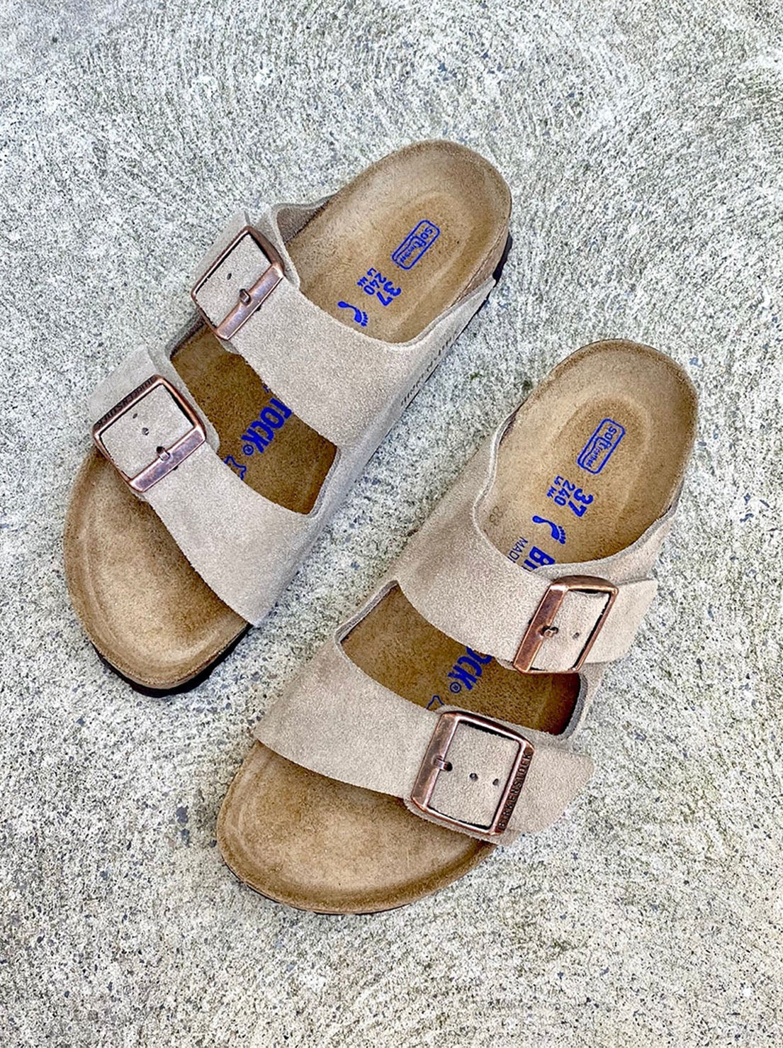 Birkenstock Arizona Suede SFB Taupe Narrow Abicus