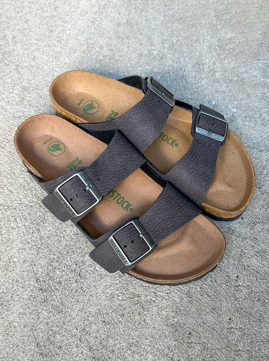 Birkenstock - Arizona - Vegan Birkibuc - Desert Dust Black - Narrow