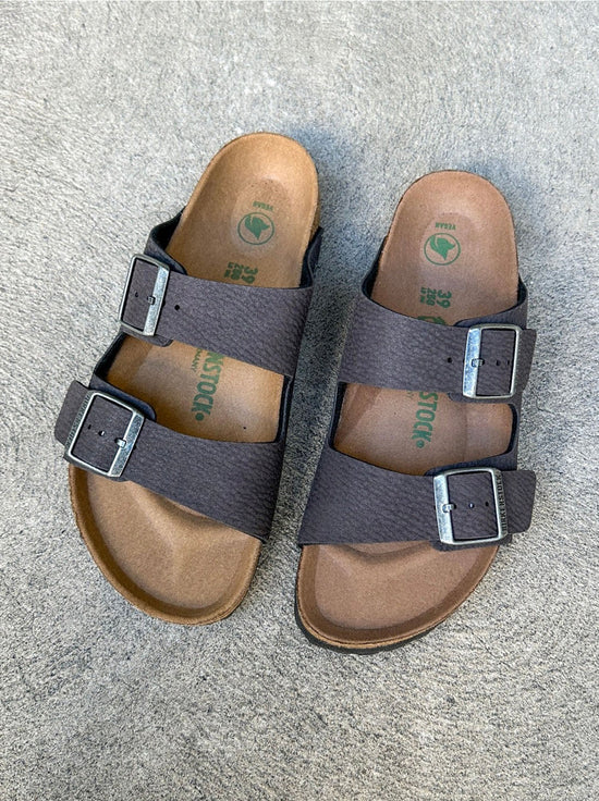 Birkenstock - Arizona - Vegan Birkibuc - Desert Dust Black - Narrow