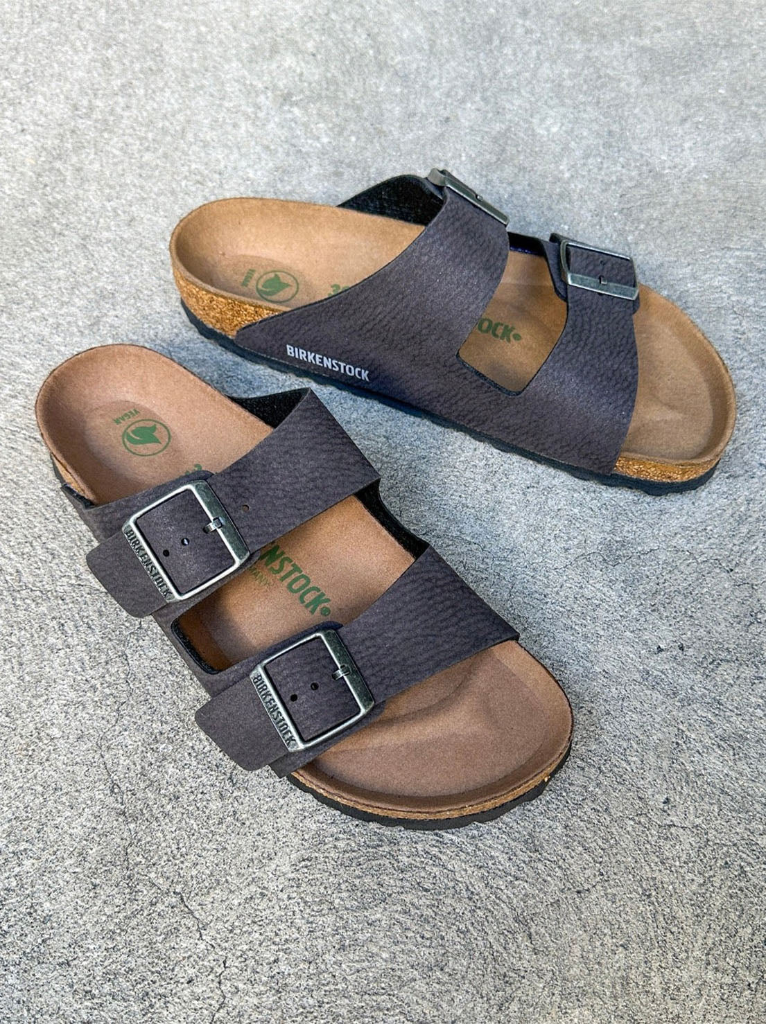 Birkenstock - Arizona - Vegan Birkibuc - Desert Dust Black - Narrow