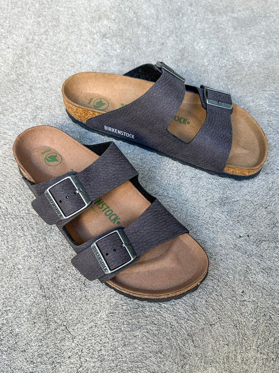 Birkenstock - Arizona - Vegan Birkibuc - Desert Dust Black - Narrow