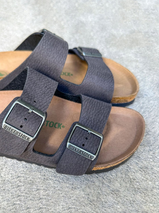 Birkenstock - Arizona - Vegan Birkibuc - Desert Dust Black - Narrow