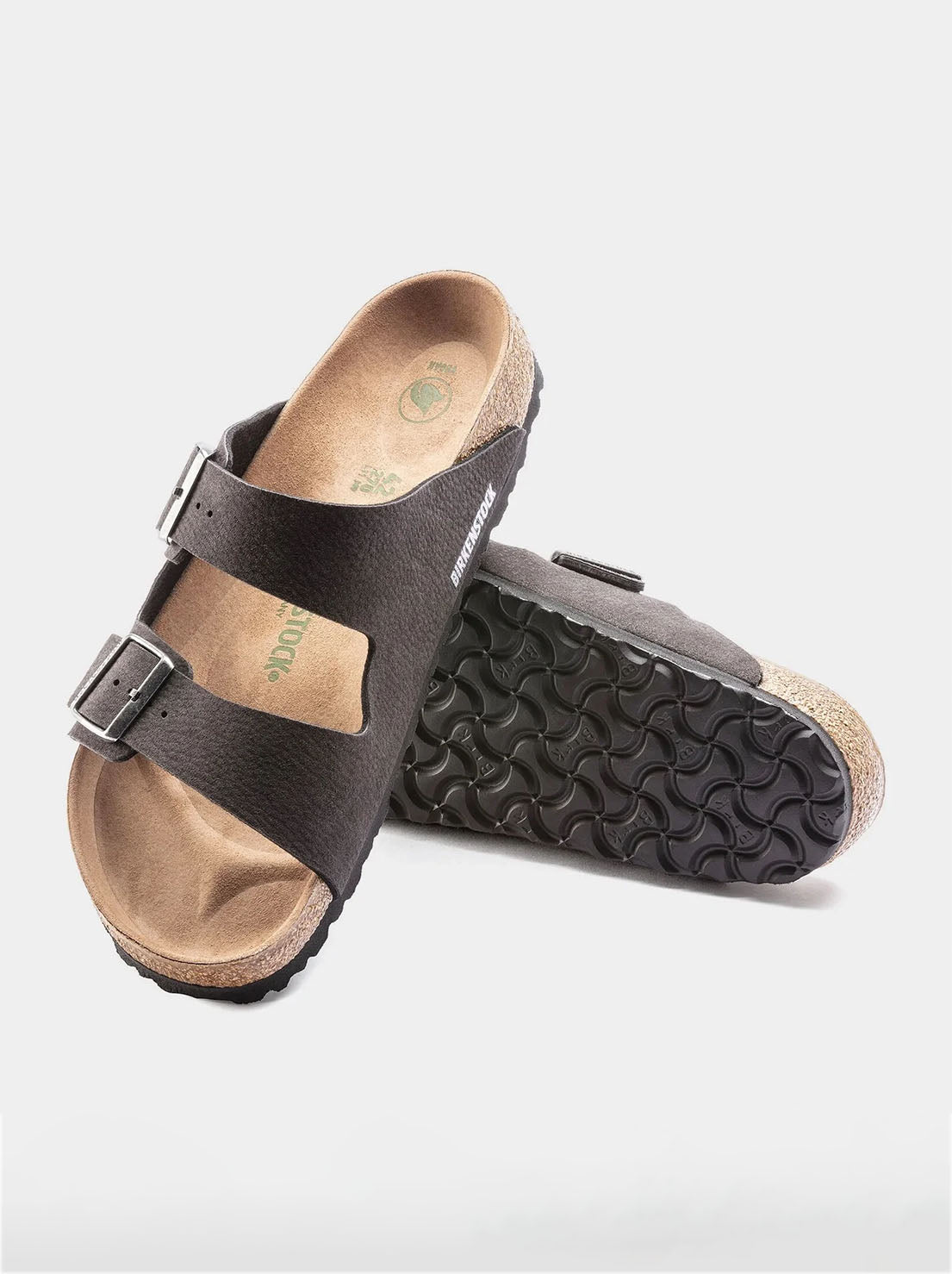 Birkenstock - Arizona - Vegan Birkibuc - Desert Dust Black - Narrow