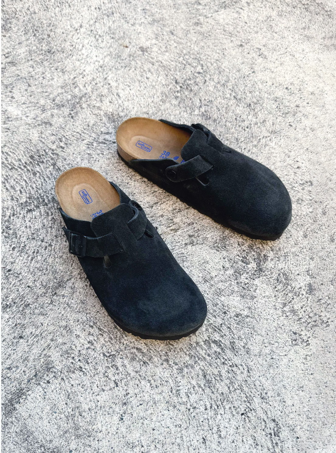 Birkenstock - Boston - Suede SFB - Black - Narrow