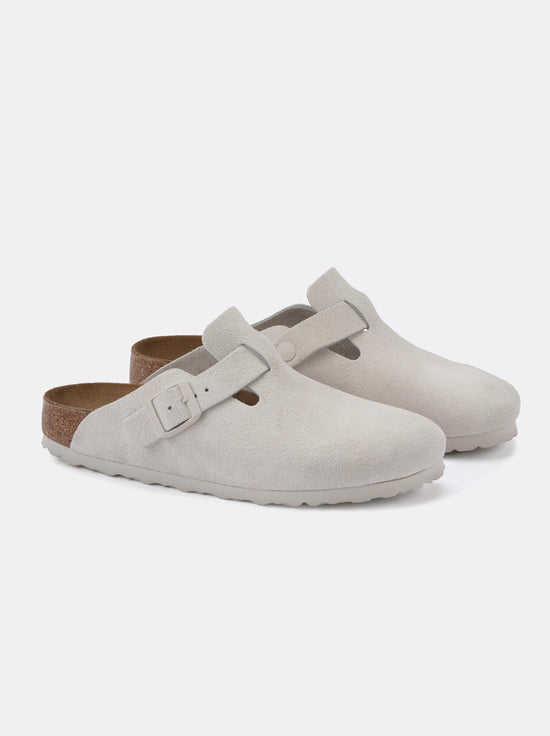 Birkenstock - Boston - Suede SFB - Antique White - Narrow