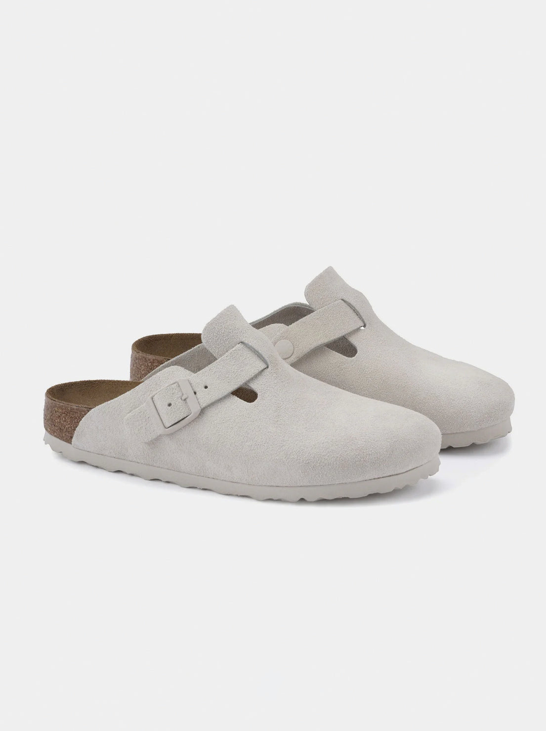 Birkenstock - Boston - Suede SFB - Antique White - Regular