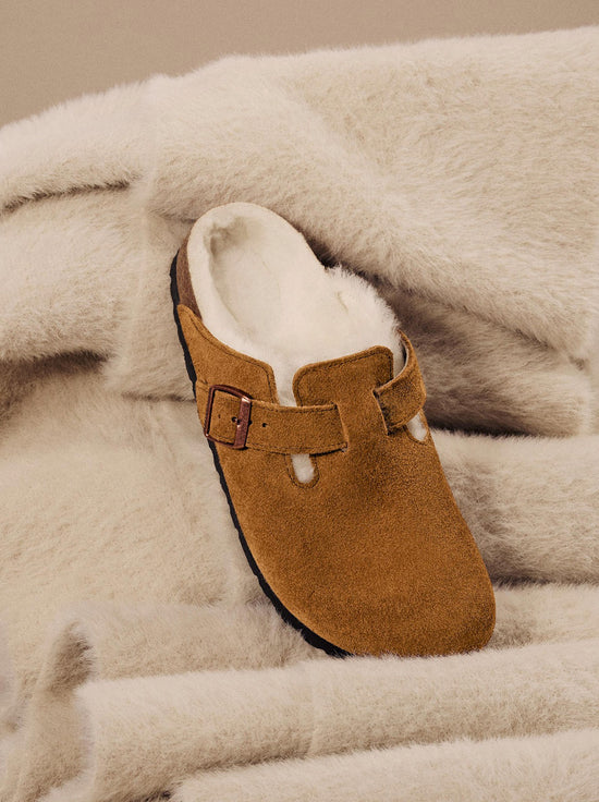 Birkenstock - Boston - Suede Leather Shearling - Mink - Regular
