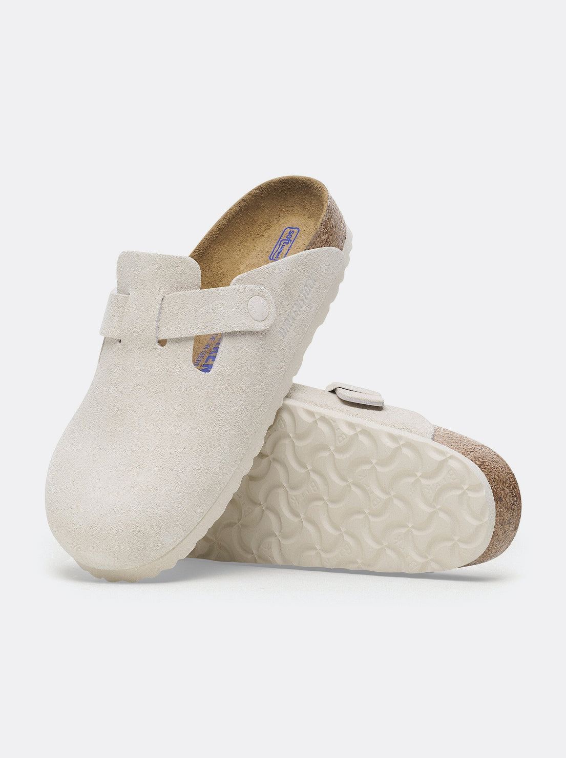 Birkenstock - Boston - Suede SFB - Antique White - Regular