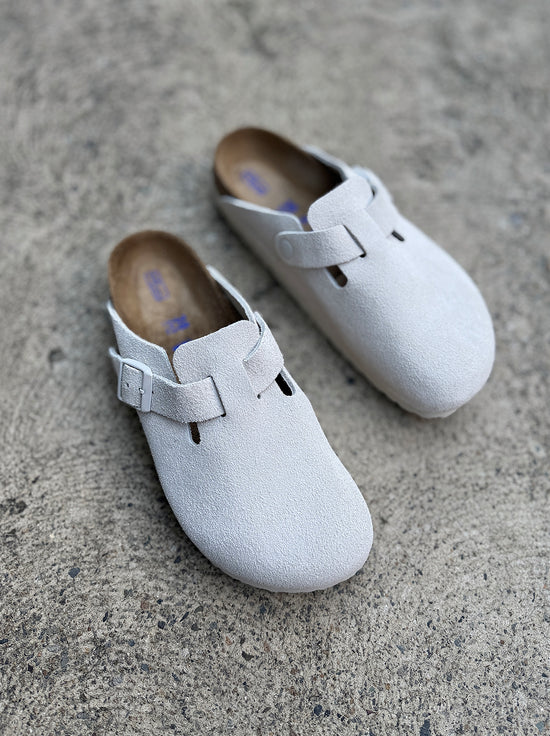 Birkenstock - Boston - Suede SFB - Antique White - Narrow