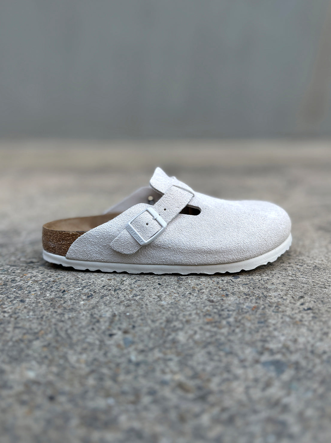 Birkenstock - Boston - Suede SFB - Antique White - Regular