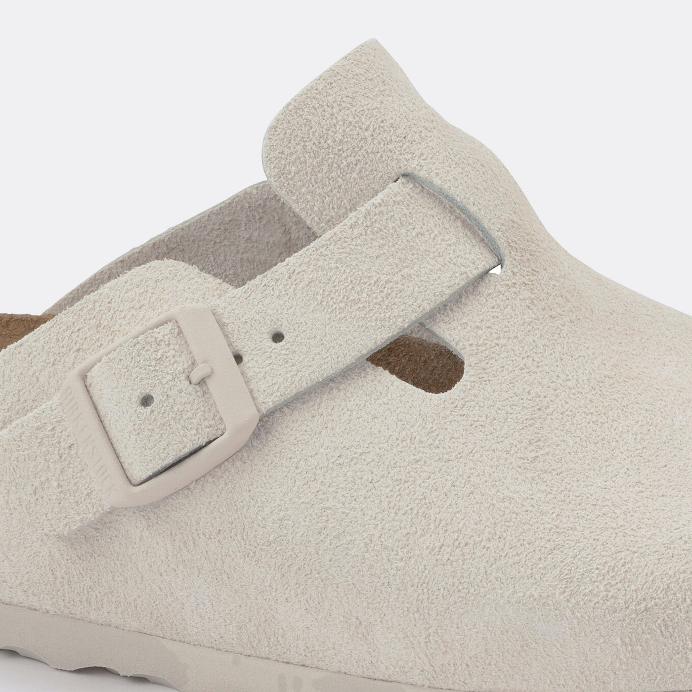 Birkenstock - Boston - Suede SFB - Antique White - Regular