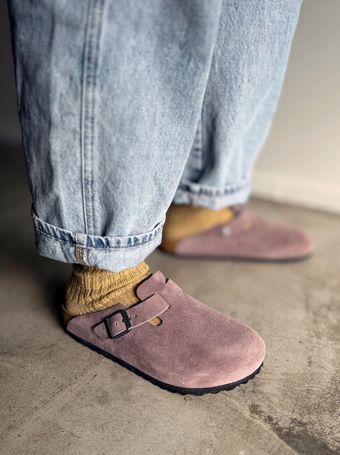 Birkenstock - Boston - Suede SFB - Faded Purple - Regular