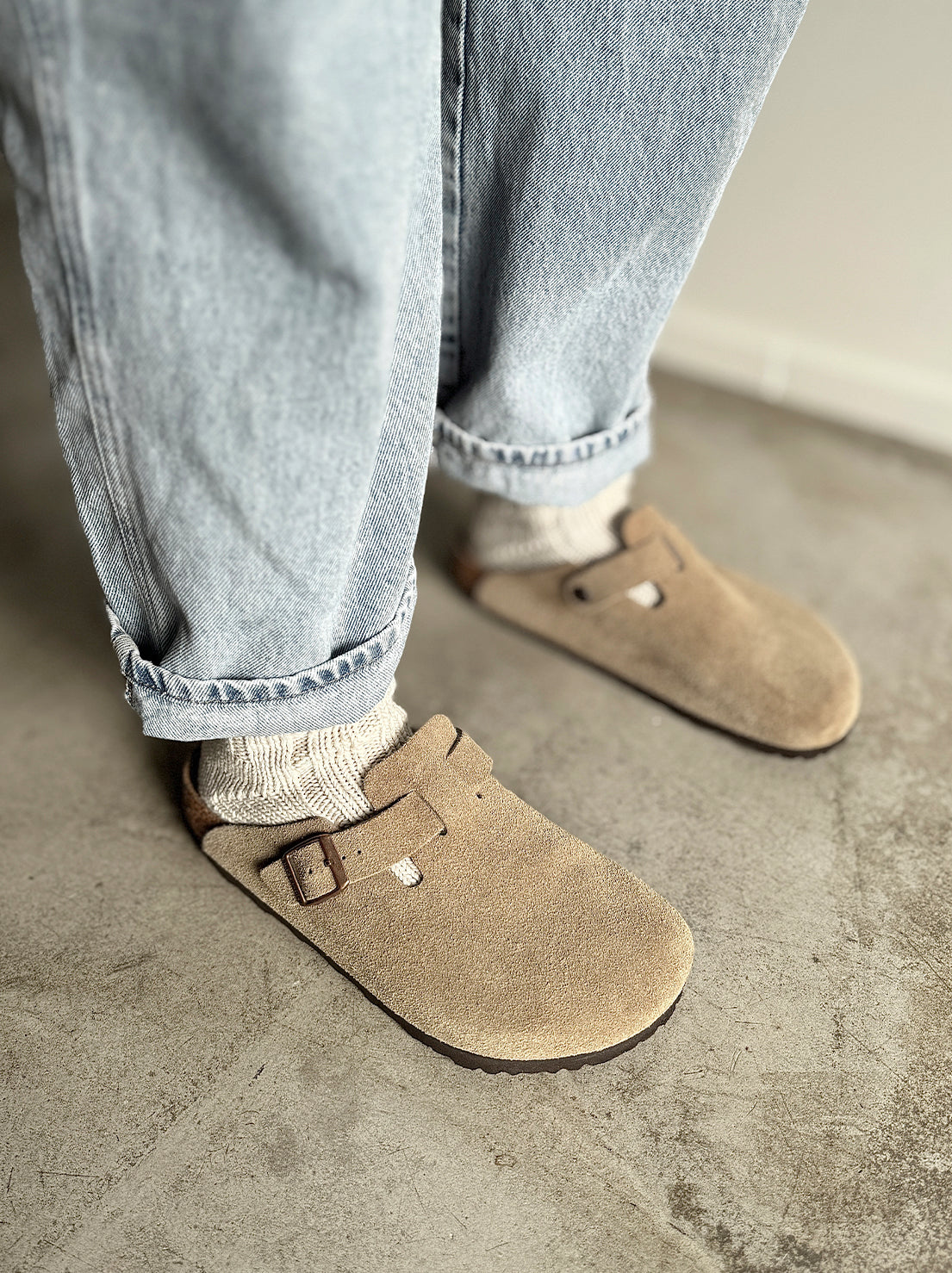 Birkenstock - Boston - Suede SFB - Taupe - Narrow