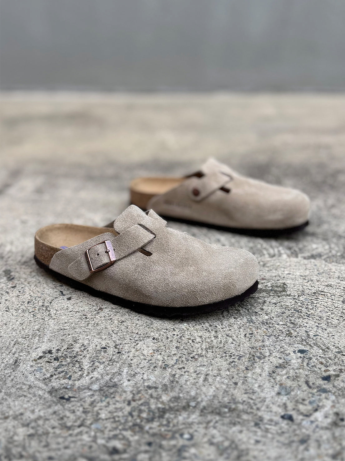 Birkenstock - Boston - Suede SFB - Taupe - Narrow
