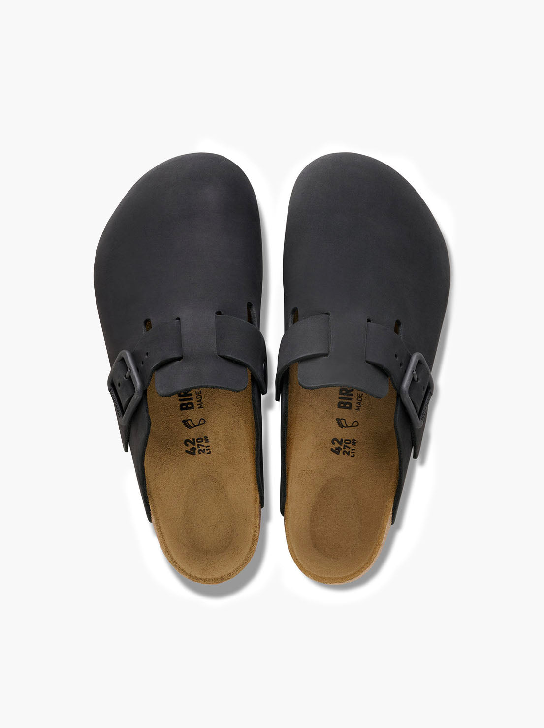Birkenstock - Boston - Wire Buckle Nubuck Leather - Black - Regular