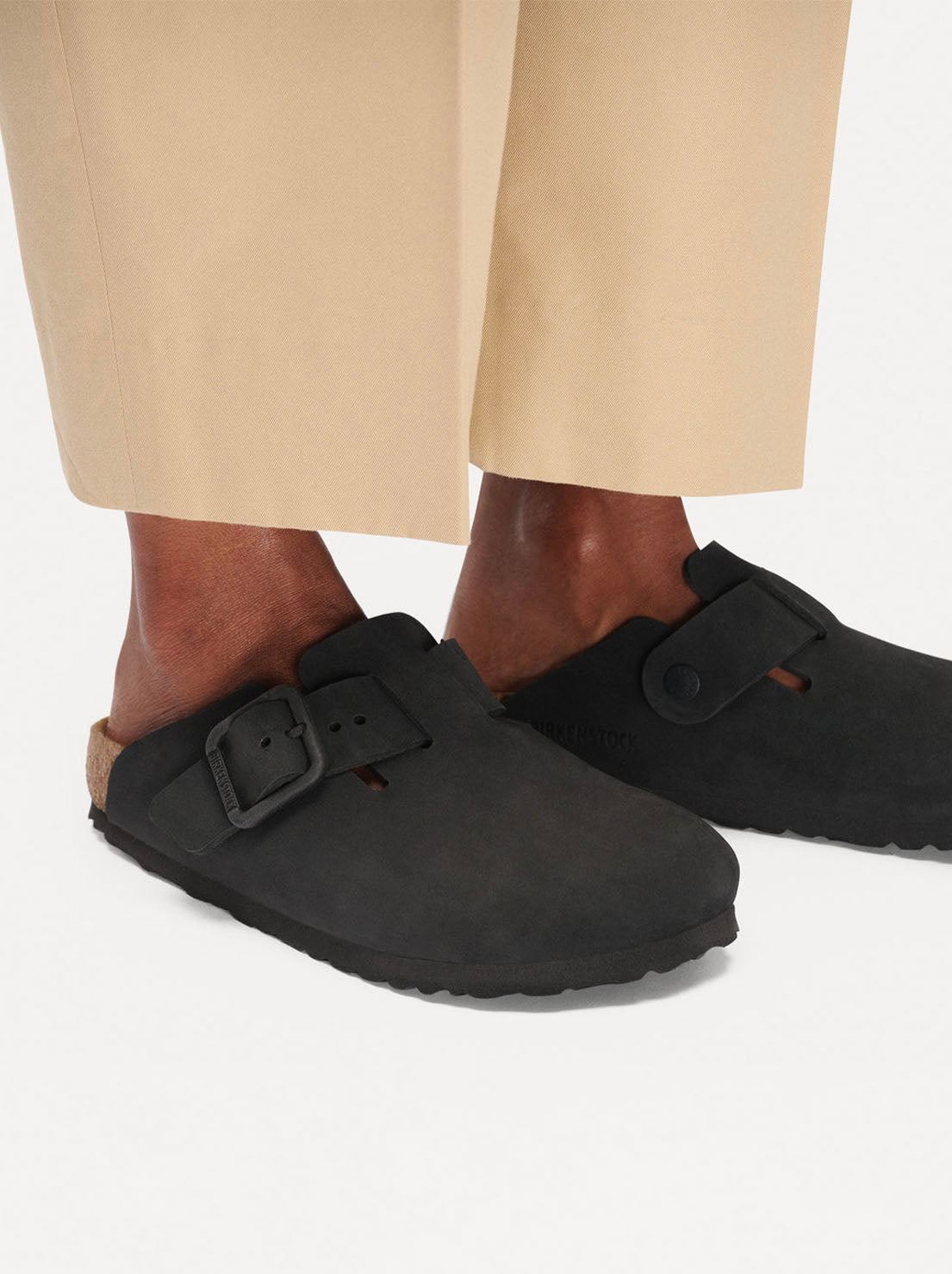 Birkenstock - Boston - Wire Buckle Nubuck Leather - Black - Regular