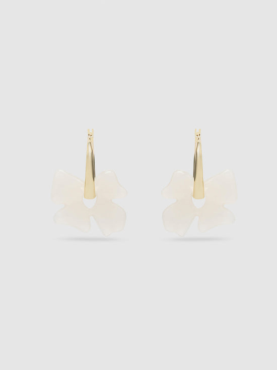 Brie Leon - Glass Flower Earrings - Clear/ Gold