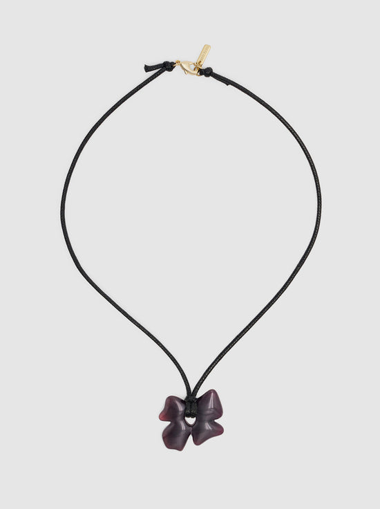 Brie Leon - Glass Flower Pendant - Dark Plum