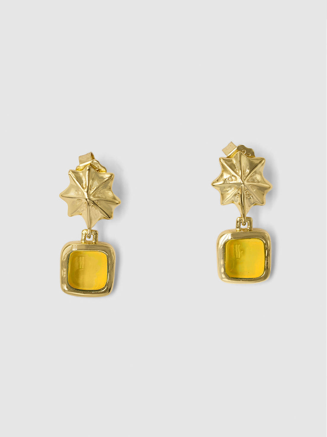 Brie Leon - Odessa Drop Earrings - Gold / Sea Glass Orange