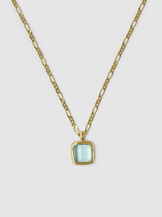 Brie Leon - Odessa Pendant - Gold / Sea Glass Blue