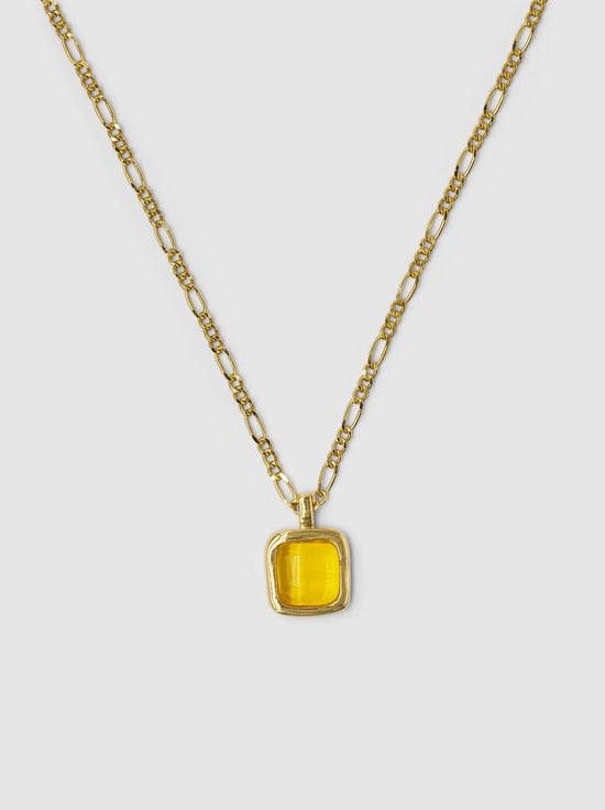 Brie Leon - Odessa Pendant - Gold / Sea Glass Orange
