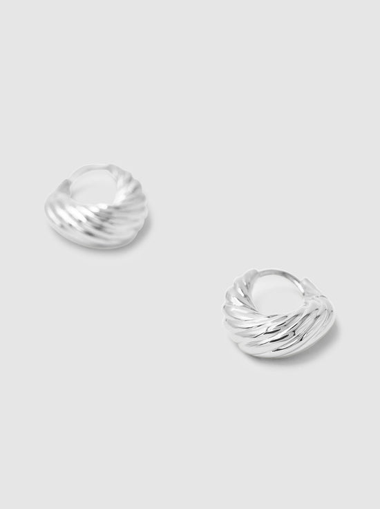 Brie Leon - Olar Twist Hoops - Silver