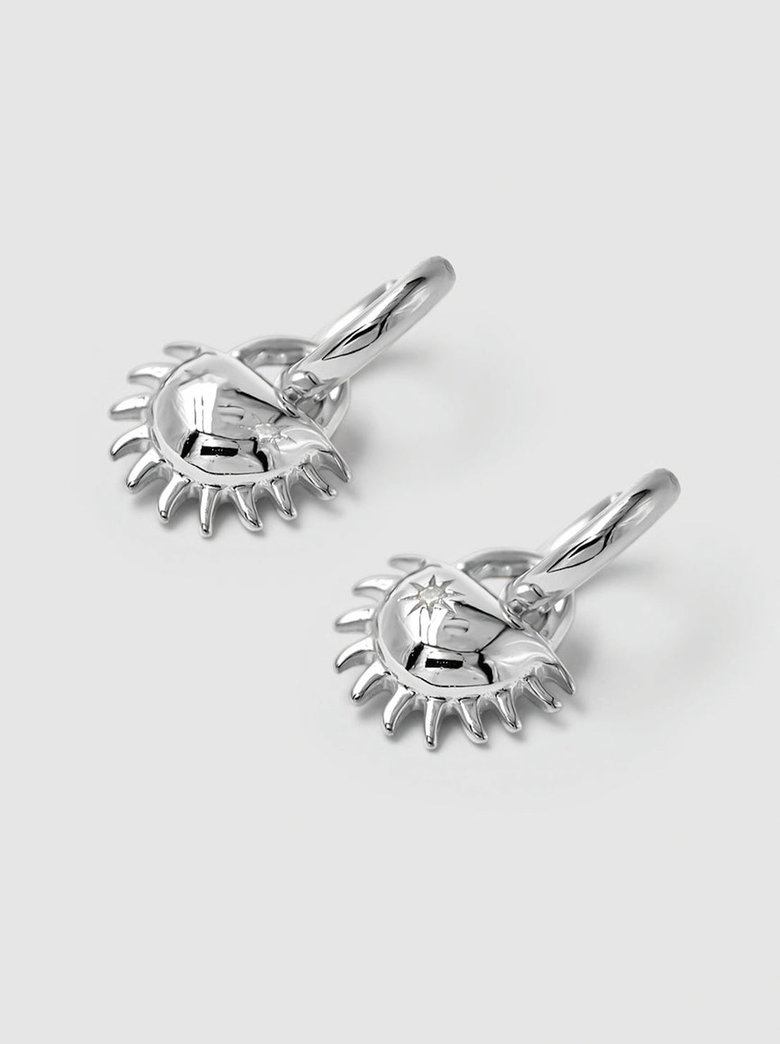 Brie Leon - Solida Charm Earrings - Silver/Clear