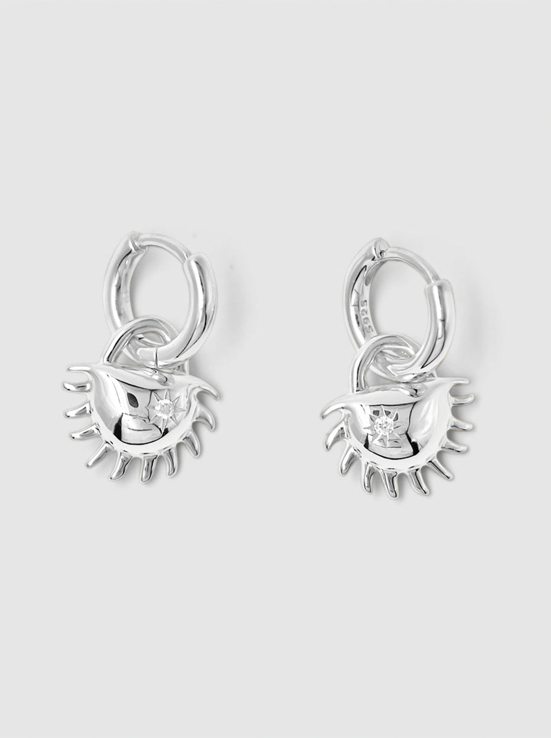 Brie Leon - Solida Charm Earrings - Silver/Clear