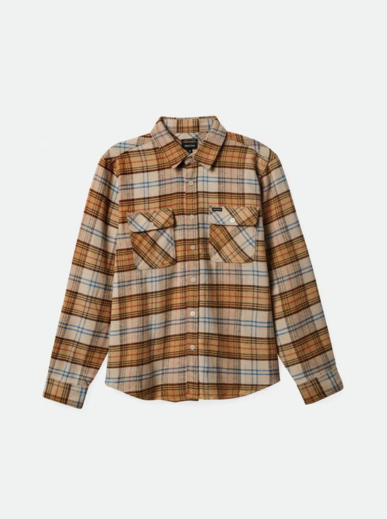 Load image into Gallery viewer, Brixton - Bowery L/S Flannel - Off White / Whitecap / Dark Earth
