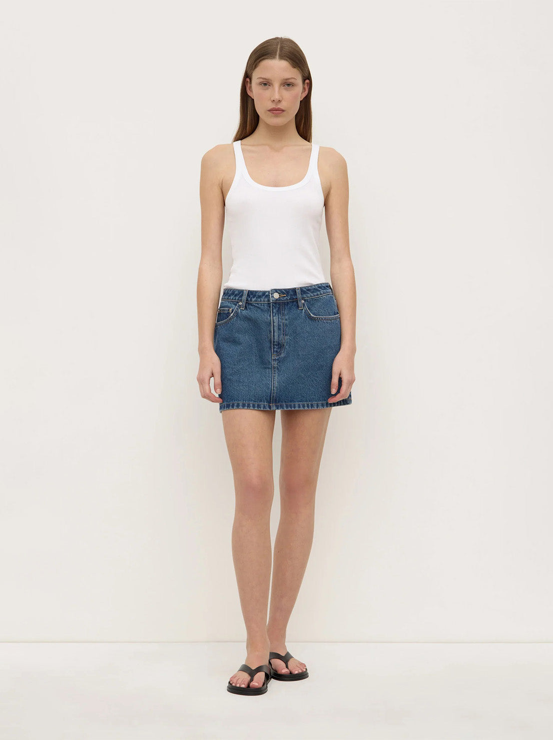 Assembly - Callista Denim Mini Skirt - Dark Stone