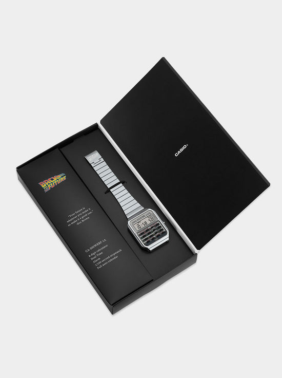 Casio - Back To The Future Digital Calculator Watch - Stainless Steel (CA500WEBF-1A)
