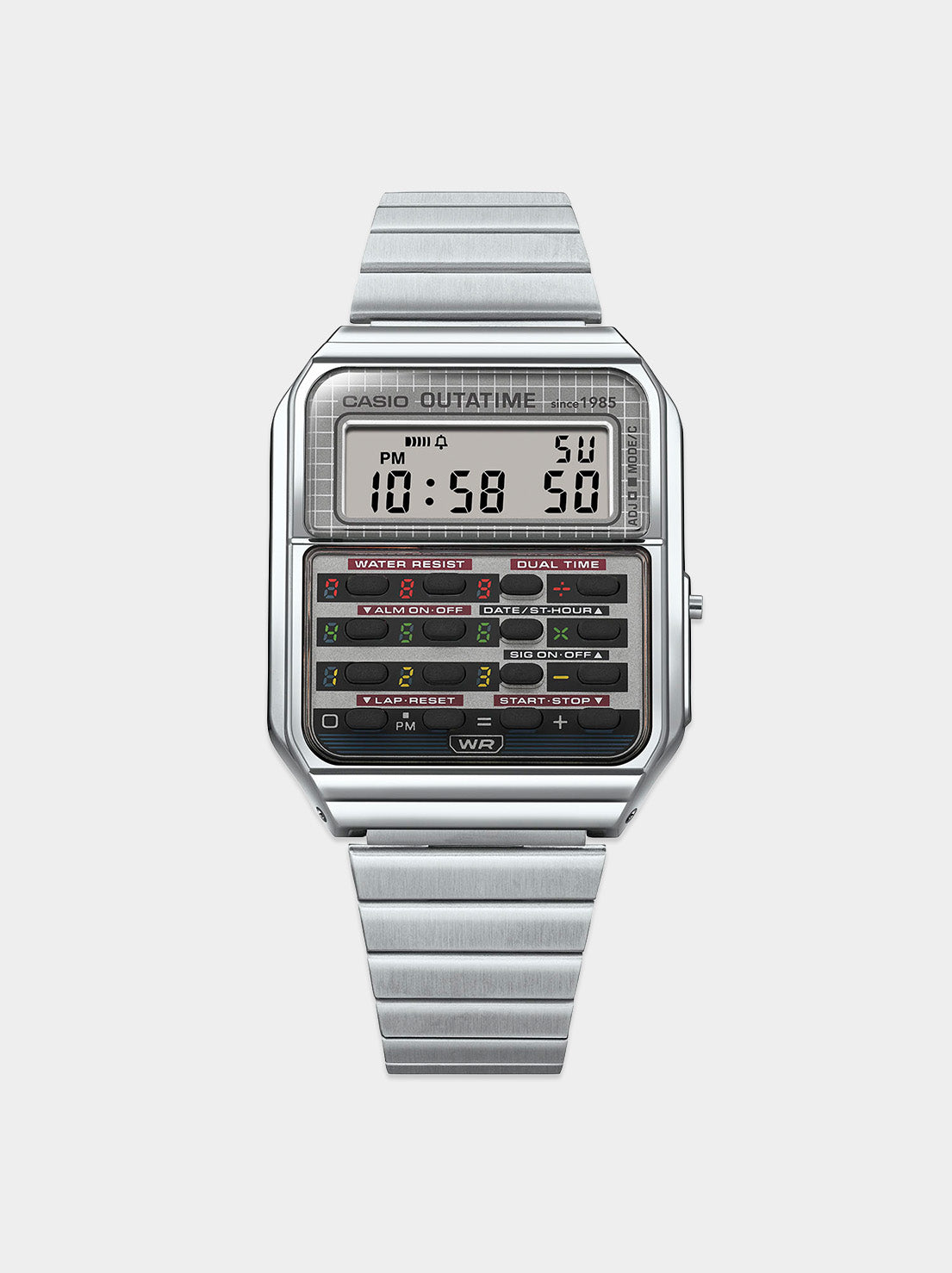 Casio - Back To The Future Digital Calculator Watch - Stainless Steel (CA500WEBF-1A)